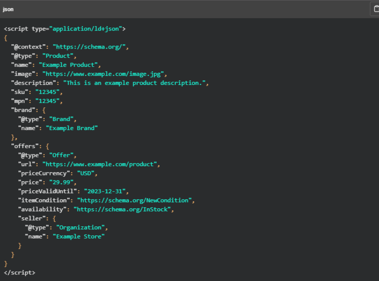 json -ld script product schema product optimization epic web studios